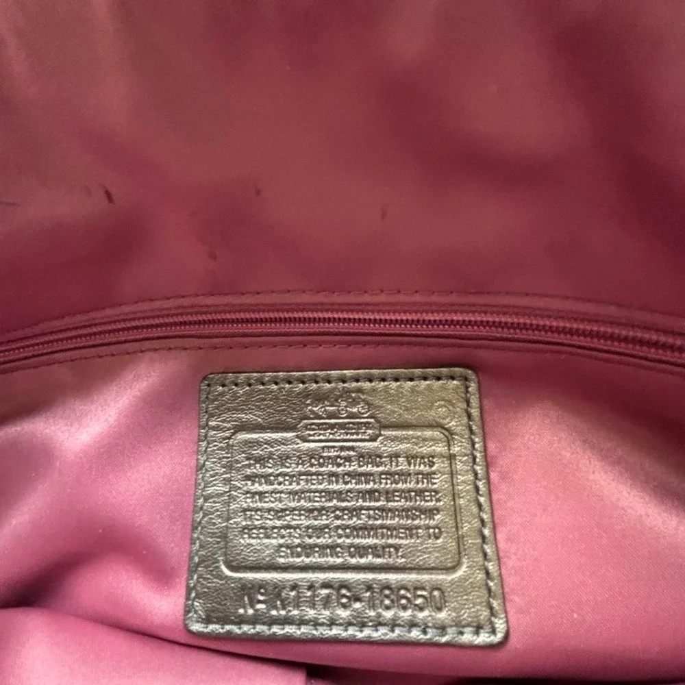 COACH Sophia Purse Women OS Gray Excellent Signature Op Art Madison 18650